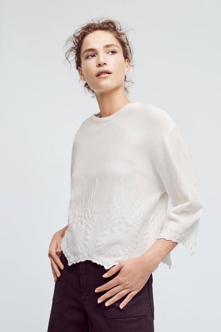 Deletta Scalloped Snow Pullover