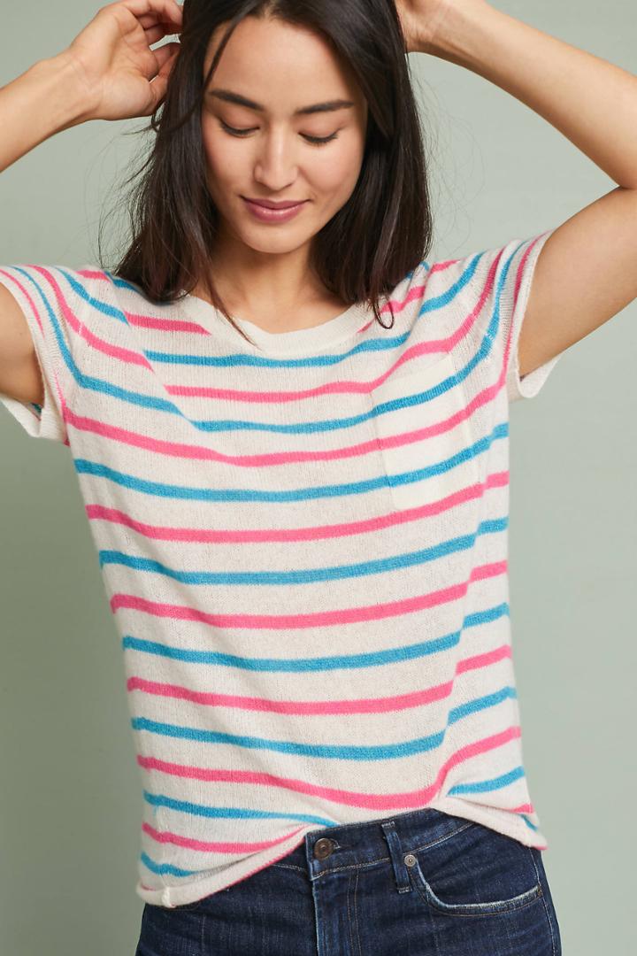 White + Warren Cashmere Striped Tee