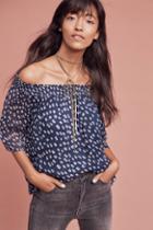 Velvet By Graham And Spencer Off-the-shoulder Dotted Top