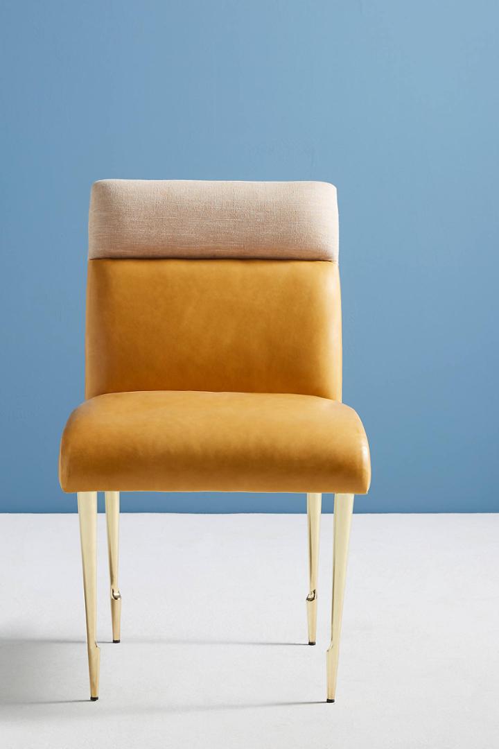 Anthropologie Premium Leather Beene Dining Chair