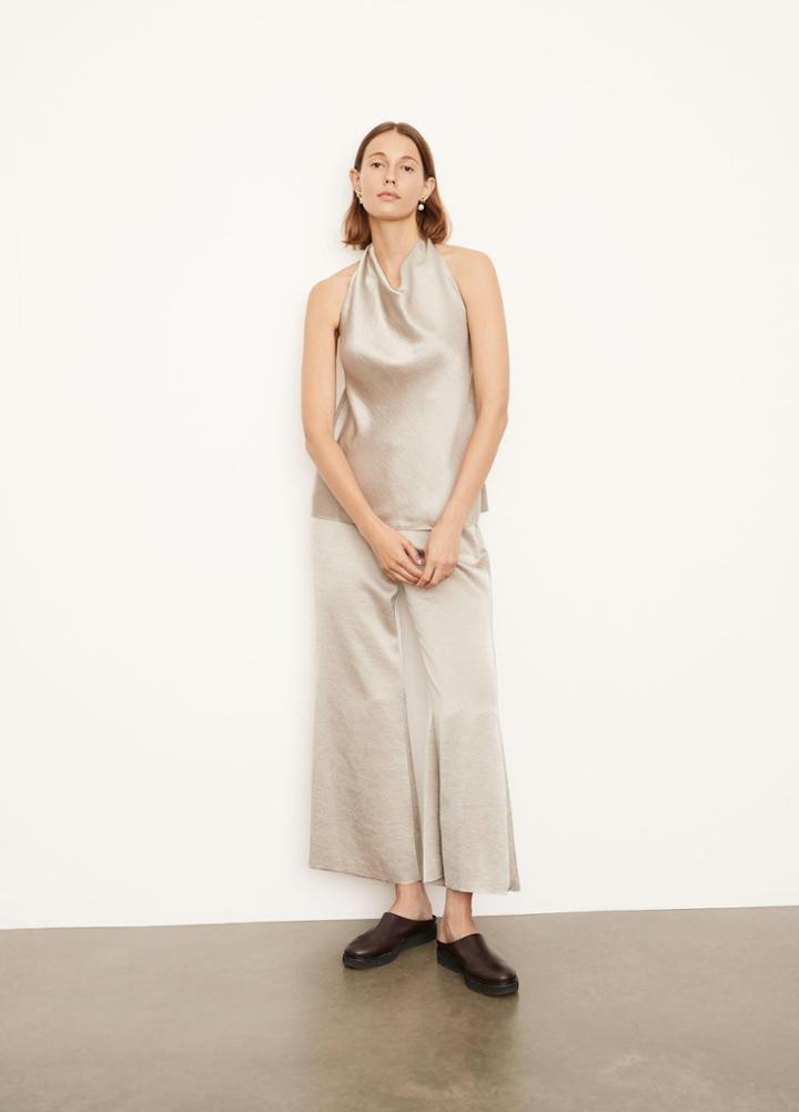 Vince Satin Halter Neck Blouse