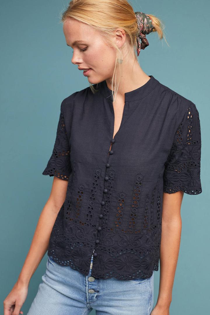 Eri + Ali Arabelle Eyelet Buttondown