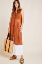 Maeve Meriwether Sheer Button-front Tunic