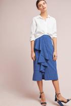 Delfi Anais Ruffled Striped Pencil Skirt