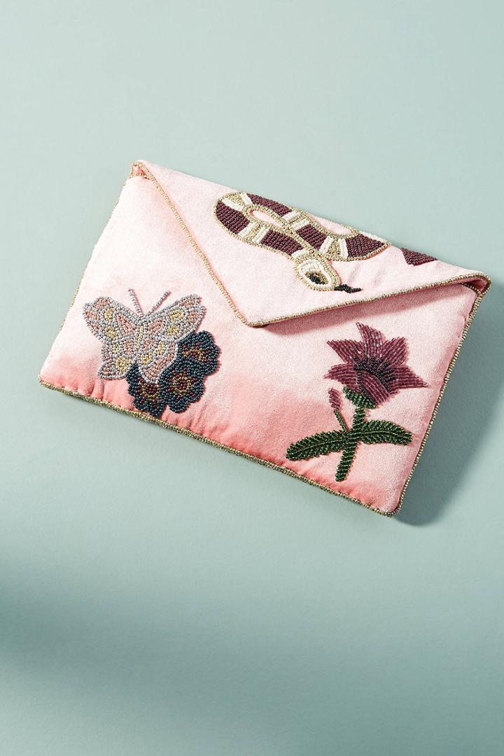 From St. Xavier Garden Beaded Clutch