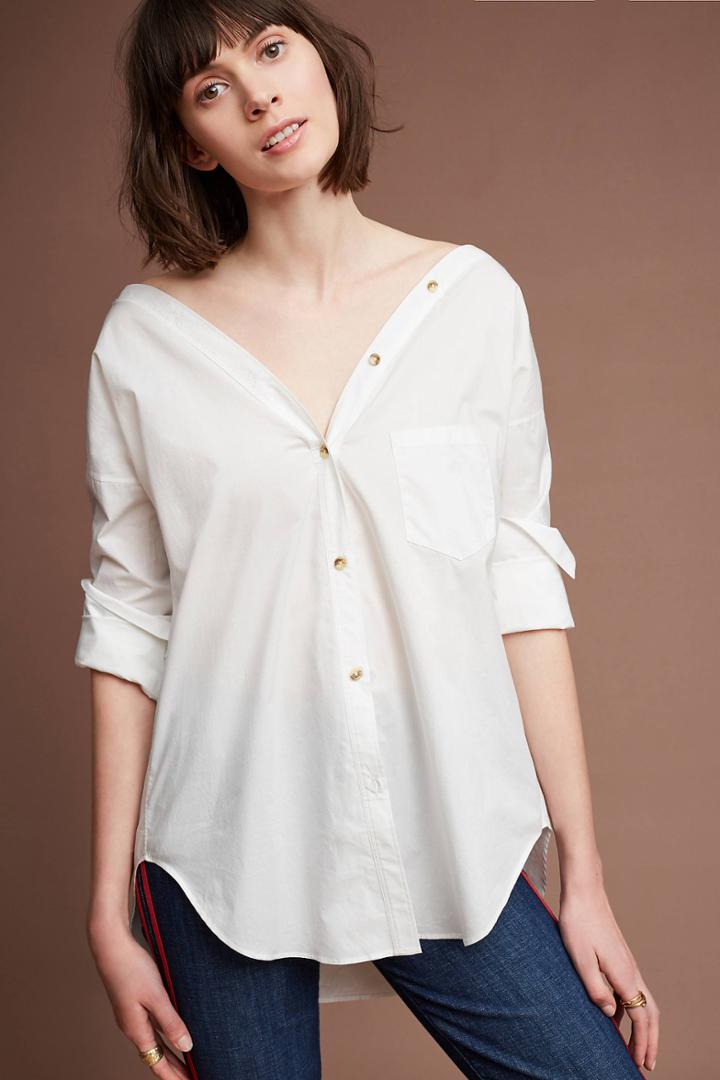 Maeve Shayne Convertible Poplin Top