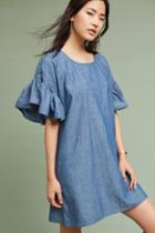 Maison Labiche Chambray Ruffled Dress