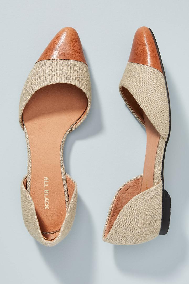 All Black Cappy Colorblocked Flats