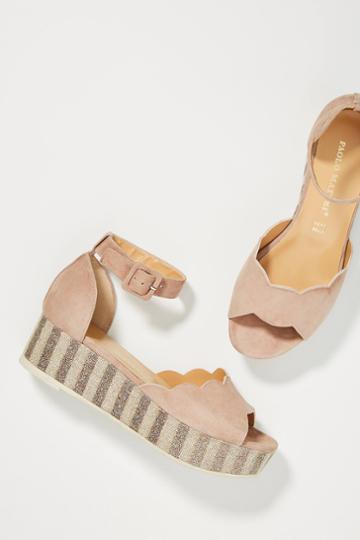 Paolo Mattei Sparkle-striped Platform Sandals