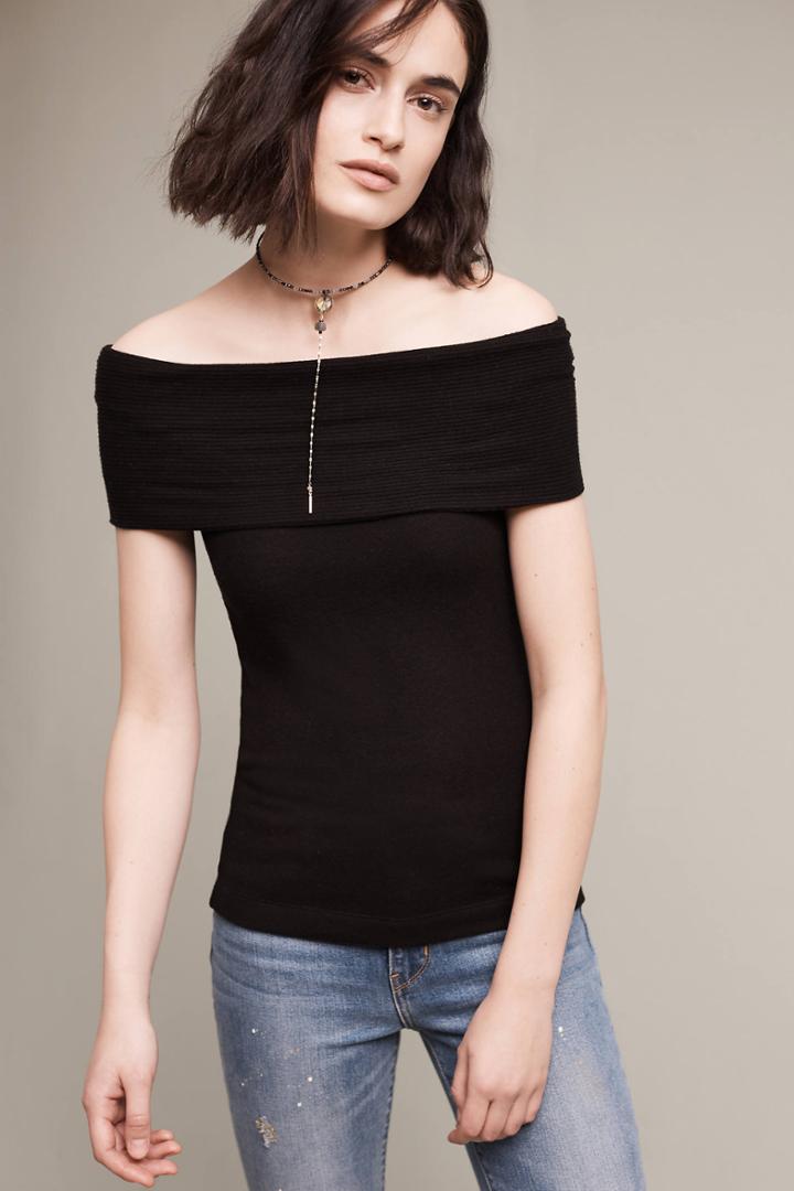 Three Dots Brushed Off-the-shoulder Tee