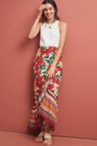 Farm Rio For Anthropologie Farm Rio Wrapped Floral Skirt