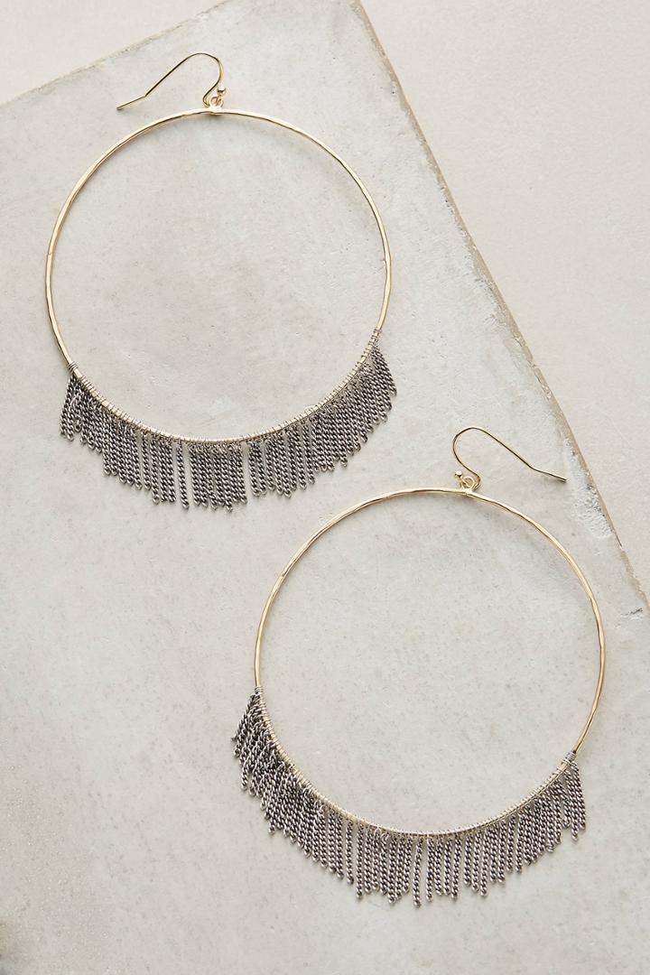 Anthropologie Anise Fringe Hoops