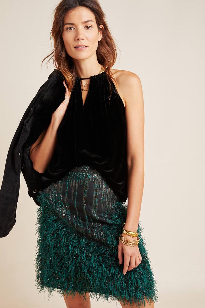 Velvet By Graham & Spencer Aleha Velvet Halter Blouse