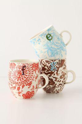 Anthropologie Homegrown Monogram Mug
