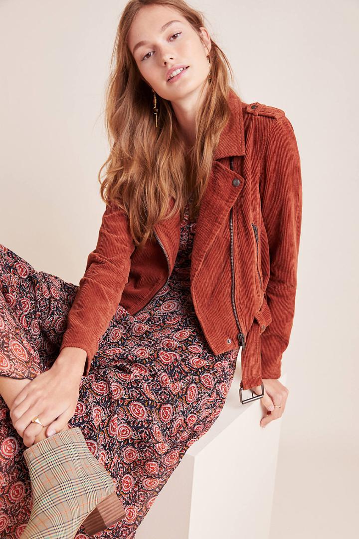 Blanknyc Martha Corduroy Belted Moto Jacket