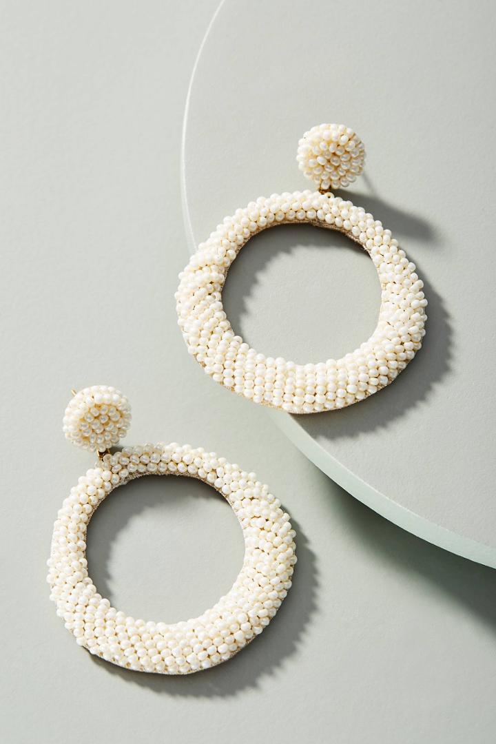 Deepa Anya Beaded Hoop Drop Earrings