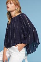 Floreat Striped Bell-sleeve Blouse