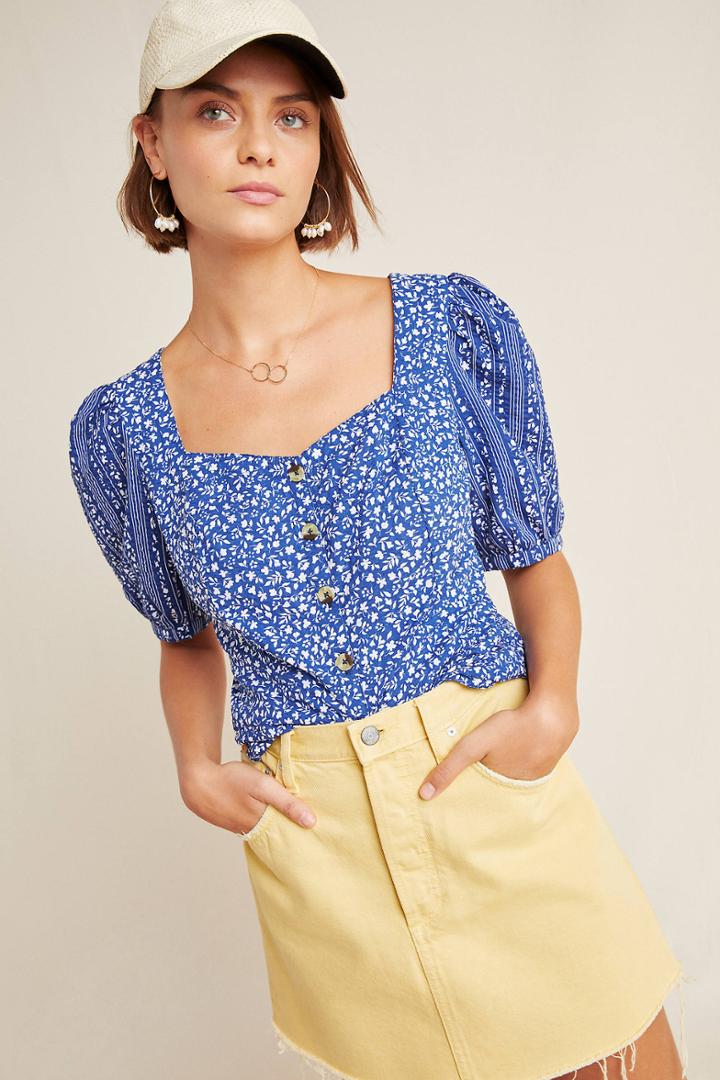 Maeve Marta Puff-sleeved Blouse