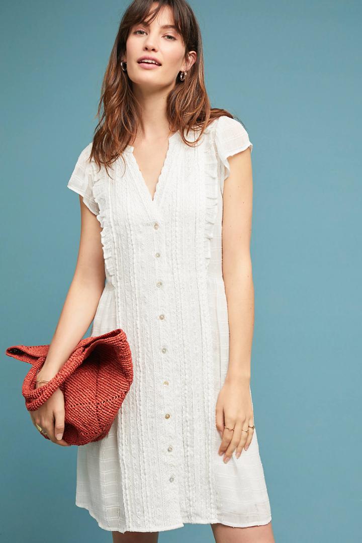 Meadow Rue Canal Ruffled Shirtdress