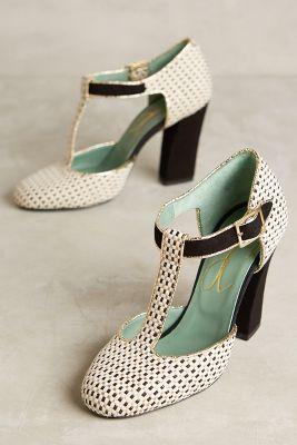 Paola D'arcano Nero T-strap Heels Neutral