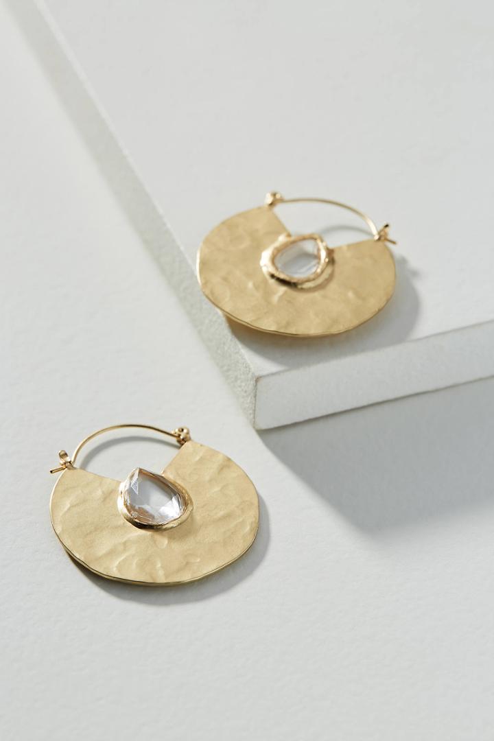 Anthropologie Rania Hammered Hoop Earrings