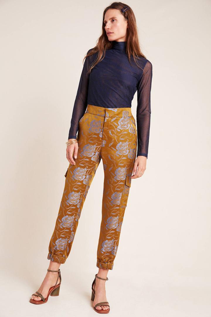 Anthropologie Devin Jacquard Utility Joggers