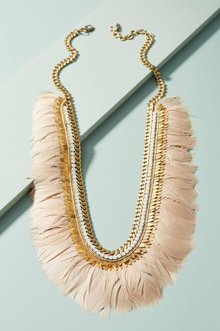 Deepa Gurnani Marnita Feather Bib Necklace