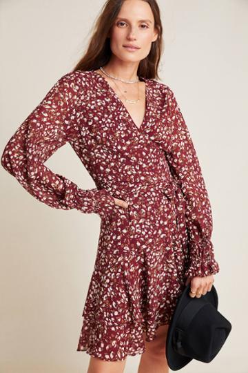 Hailee C Petra Leopard Mini Wrap Dress