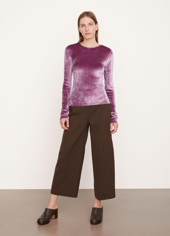 Vince Velour Long Sleeve Crew Neck Shirt