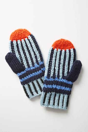 Caroline Kaufman Striped Mittens
