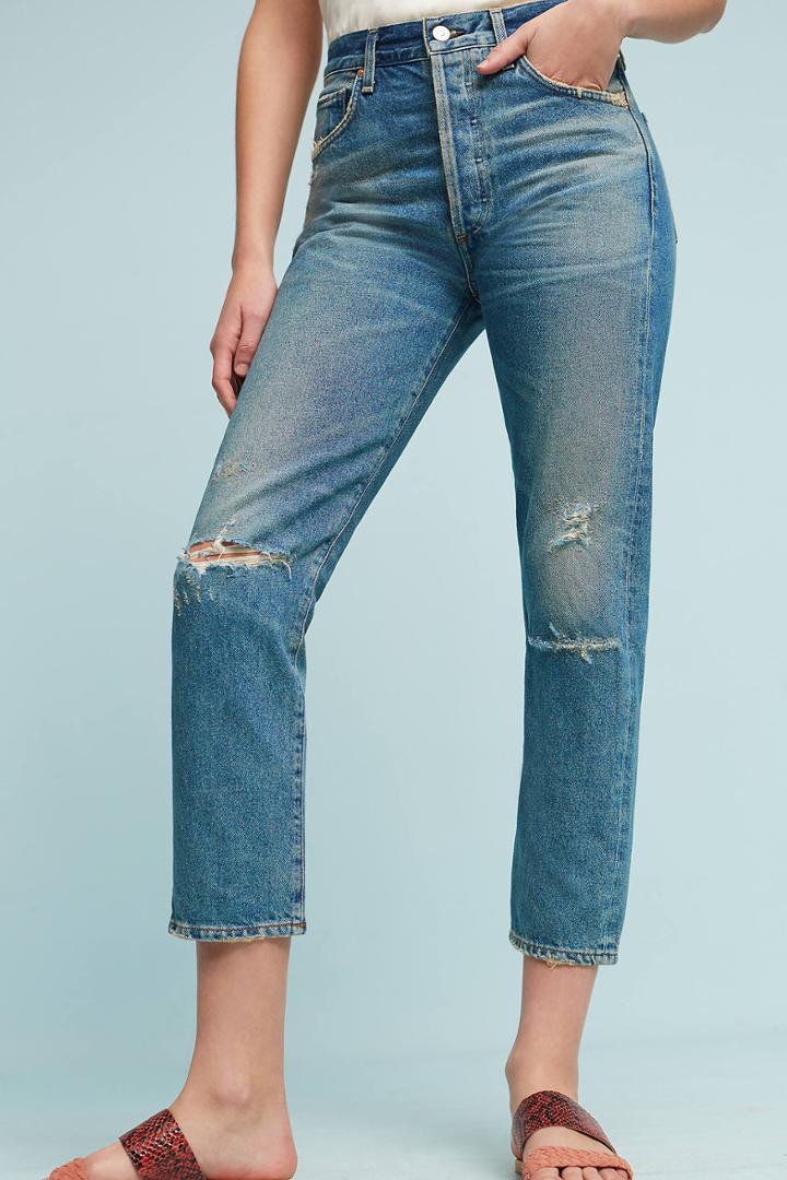 Citizens Of Humanity Citizens Of Humanity Dree Ultra High-rise Straight Cropped Jeans