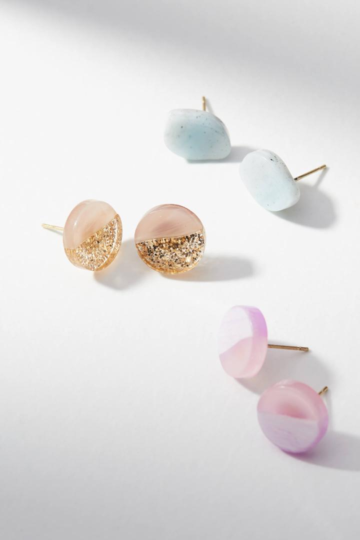Anthropologie Lucite Post Earring Set