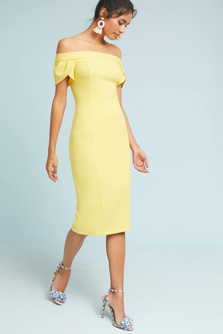 Donna Morgan Teatime Off-the-shoulder Column Dress