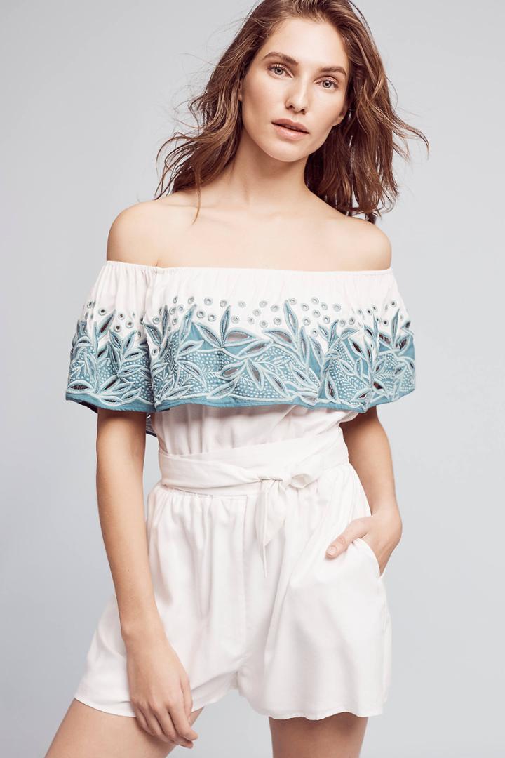 Mara Hoffman Baya Off-the-shoulder Romper