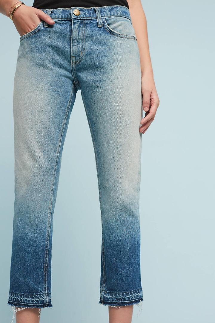 Current/elliott Mid-rise Relaxed Straight Cropped Jeans