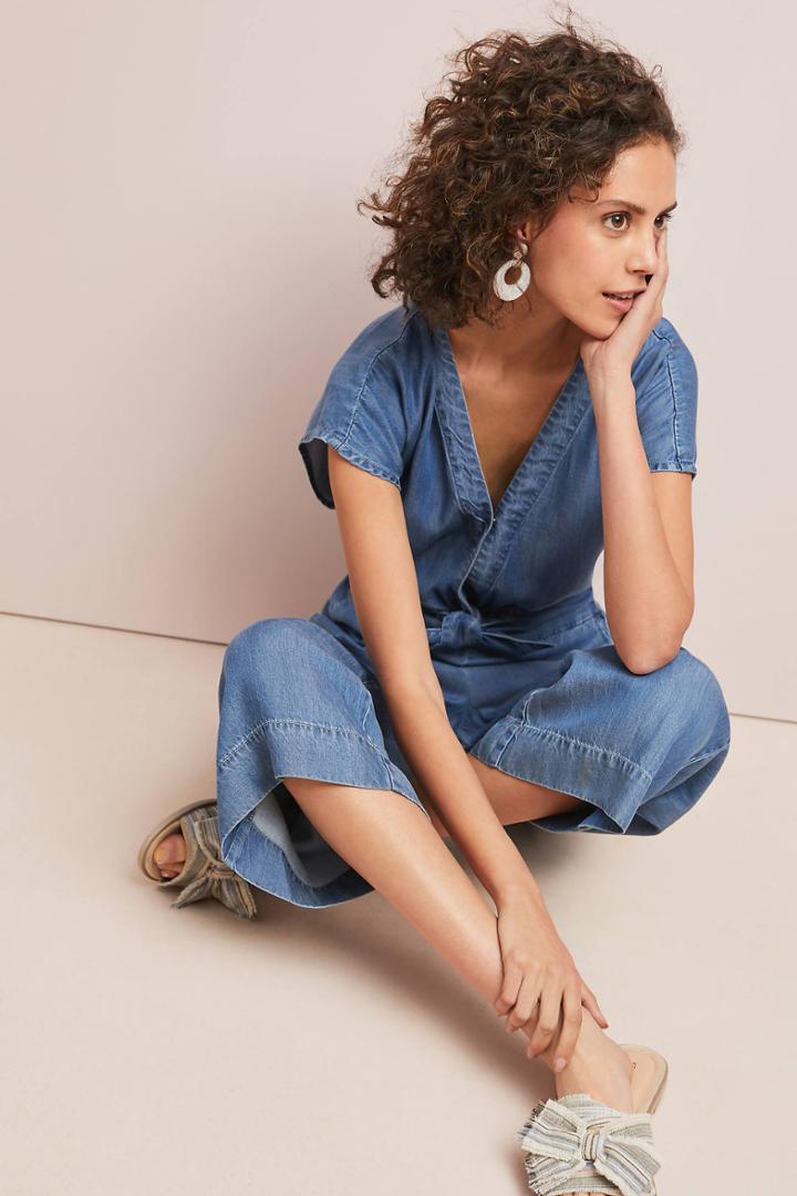 Splendid Bow-tied Chambray Jumpsuit