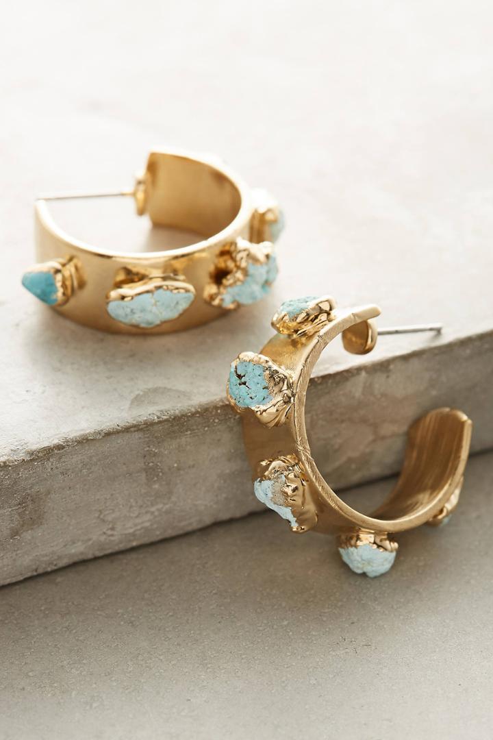 Anthropologie Turquoise Mini Hoops