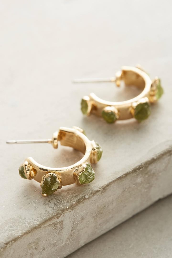 Anthropologie Peridot Mini Hoops