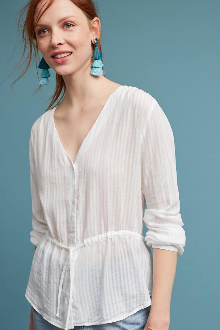 Anthropologie Tie-waist Buttondown