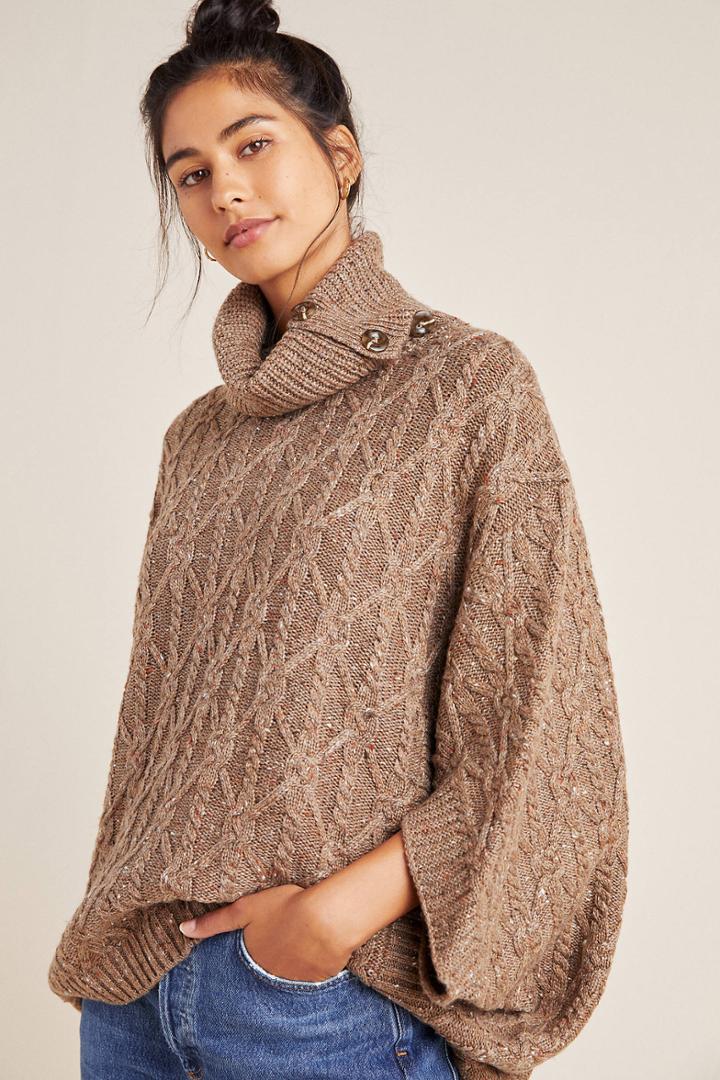 Anthropologie Madeleine Turtleneck Poncho