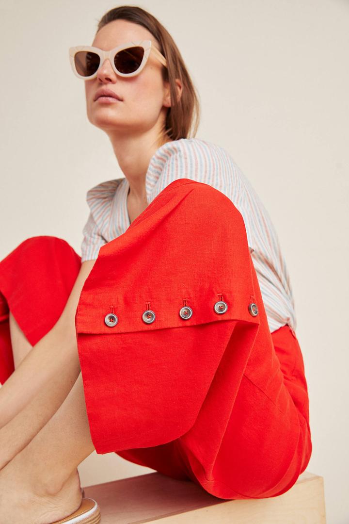 Anthropologie Buttoned Flare Pants
