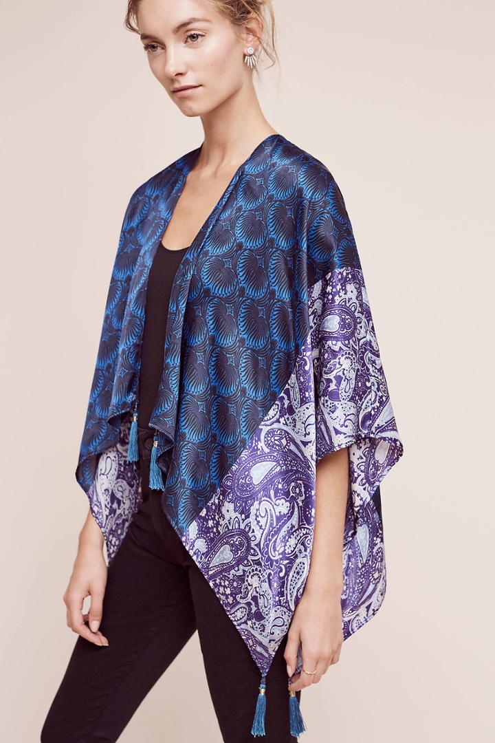 Anthropologie Patchwork Silk Kimono