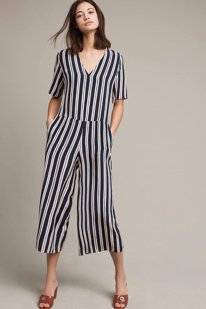 Mih Hart Striped Silk Jumpsuit