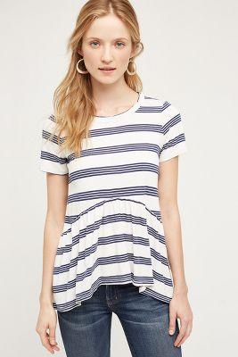 Stateside Striped Peplum Tee