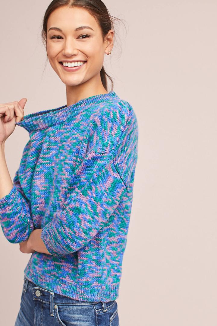 Moth Marled Boat Neck Pullover