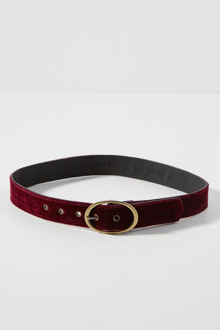 Anthropologie Mari Velvet Waist Belt