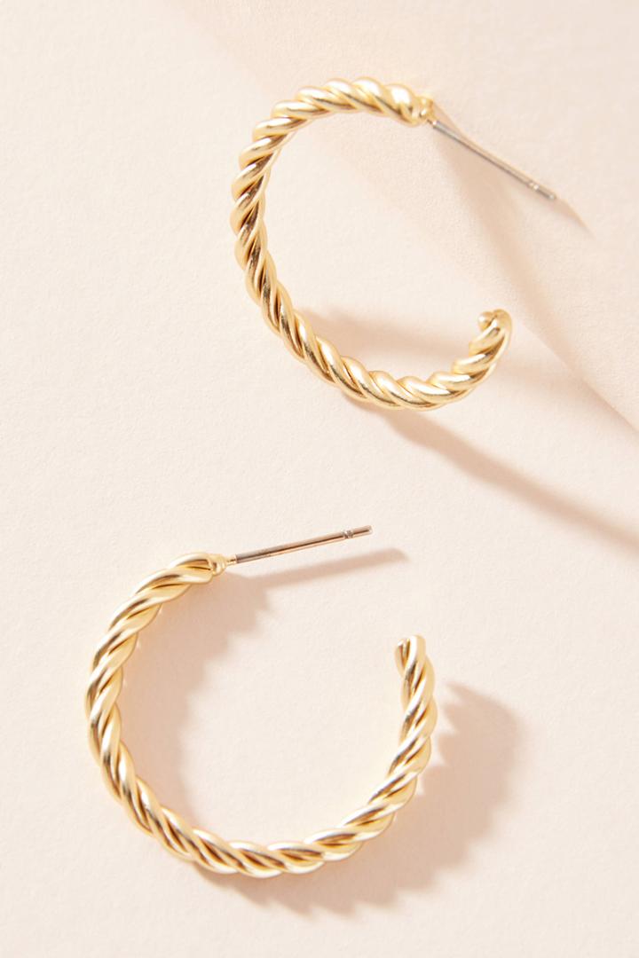 Anthropologie Lyra Twisted Hoop Earrings