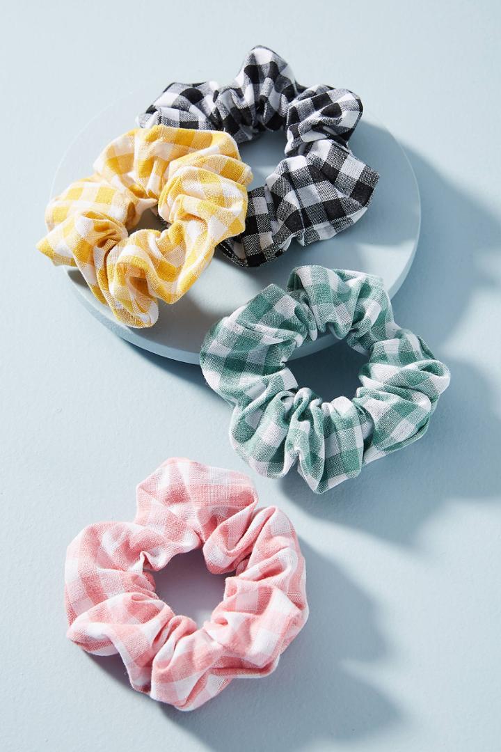 Anthropologie Sophie Gingham Hair Tie Set