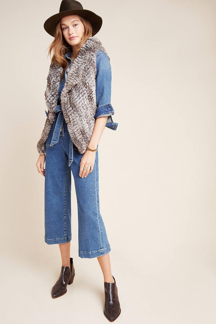 Bagatelle Jacquie Draped Faux Fur Vest