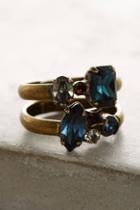Anthropologie Wrapped Crystal Ring Set